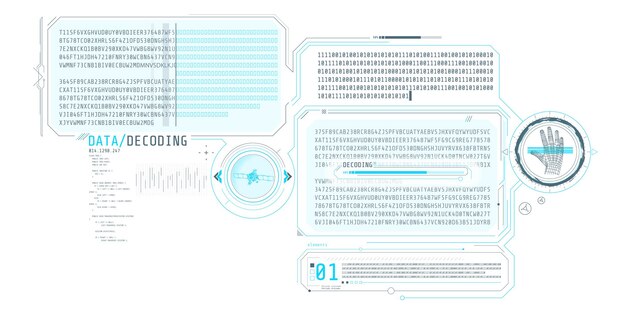 Interfaz del programa para procesar y decodificar datos satelitales Ilustración vectorial