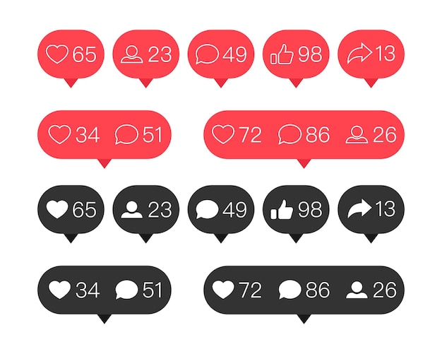 Vector interfaz de redes sociales como comentarios de seguidores de comentarios