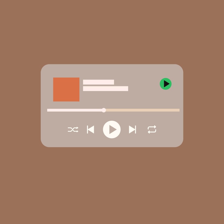 Vector interfaz de reproductor de audio interfaz de la aplicación del reproductor de música plantilla de pantalla de las redes sociales