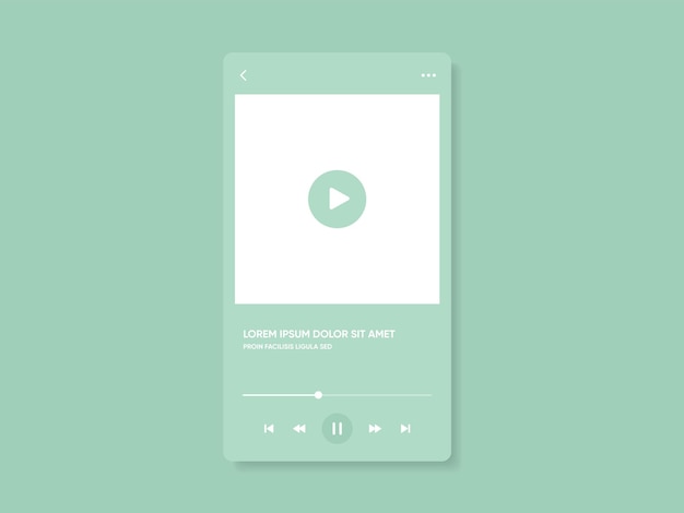 Interfaz de reproductor de música de medios aislada en fondo blanco plantilla de marco multimedia Mockup en vivo st