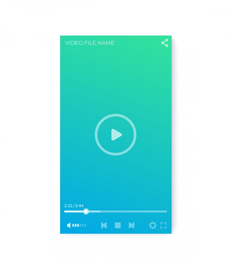 Vector interfaz de reproductor de video, diseño de interfaz de usuario