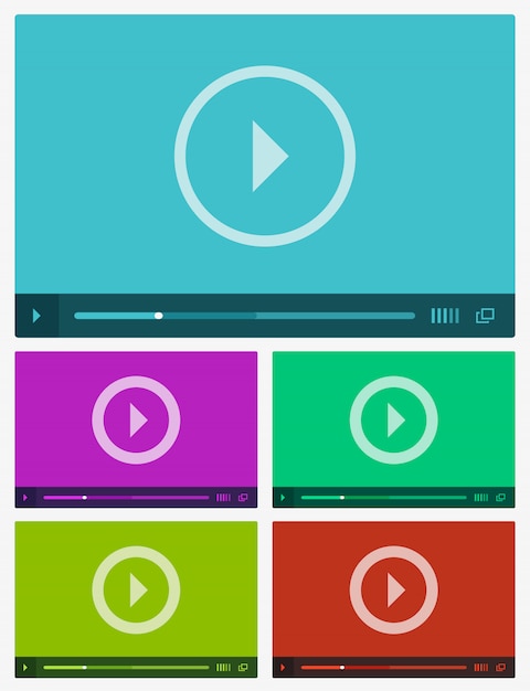 Interfaz de reproductor de video plano moderno.