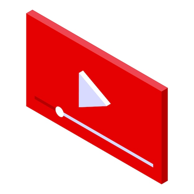 Interfaz de reproductor de video roja que muestra la barra de progreso de transmisión