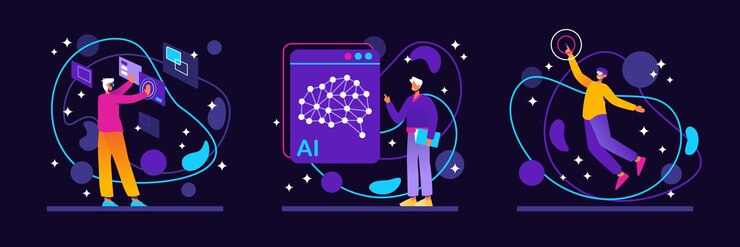 Vector interfaz sencilla de pantalla táctil control táctil uso de inteligencia artificial