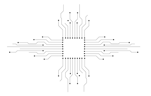 Interfaz de tecnología circular Abstracto Tecnología de diseño de elementos CircuitHUD Patrón tecnológico geométrico