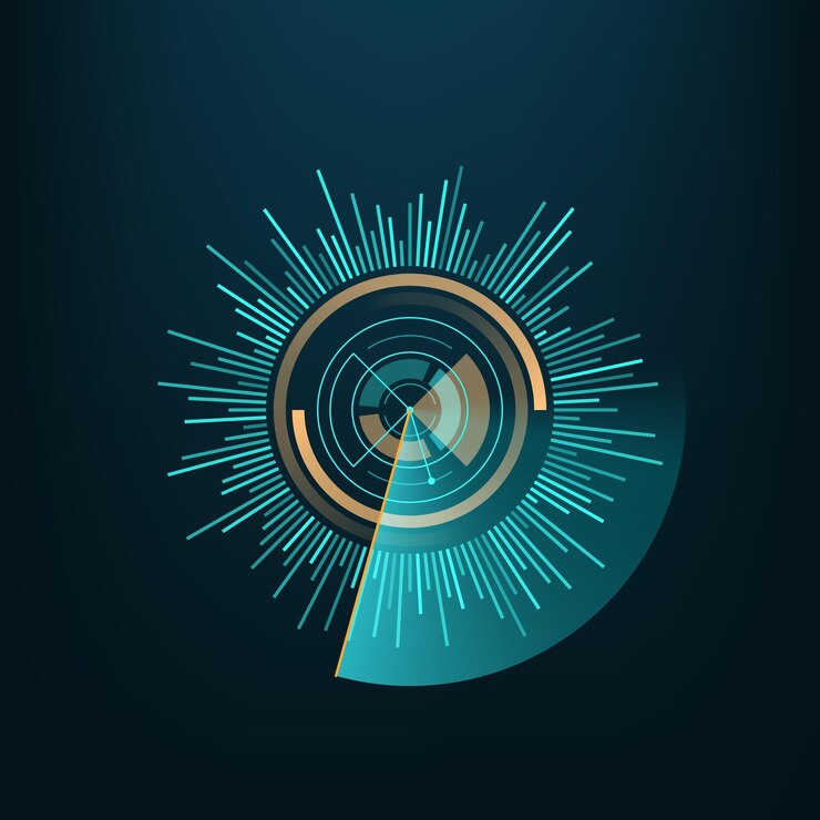 Vector interfaz de tecnología digital de círculo redondo de hud
