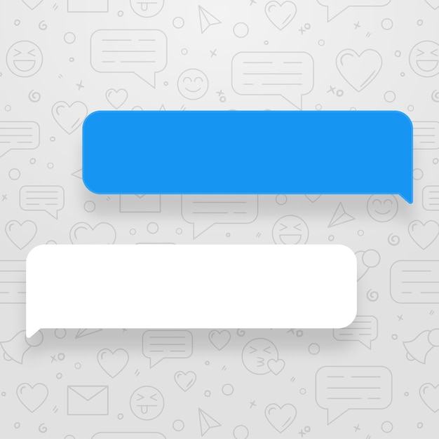 Interfaz de usuario de conversación digital de burbujas de texto de chat y mensajería