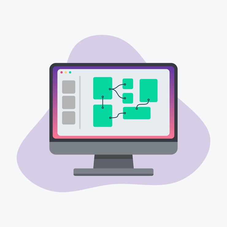 Vector interfaz de usuario y diseño de experiencia ui ux en la ilustración de vector de concepto de computadora