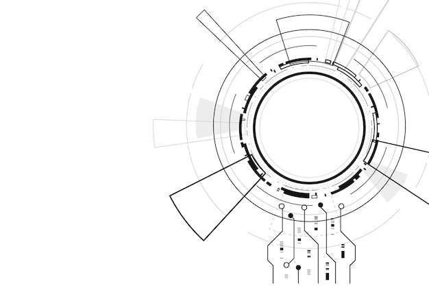 Interfaz de usuario futurista de ciencia ficción Fondo abstracto de tecnología HUD Ilustración vectorial