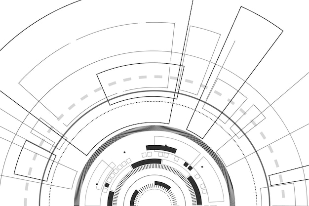 Interfaz de usuario futurista de ciencia ficción Fondo abstracto de tecnología HUD Ilustración vectorial