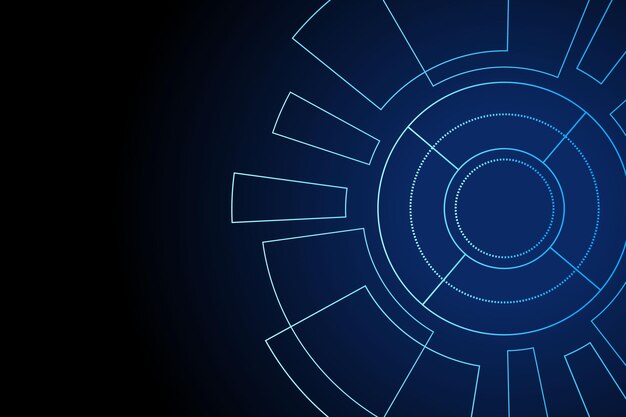 Interfaz de usuario futurista de ciencia ficción Fondo abstracto de tecnología HUD Ilustración vectorial