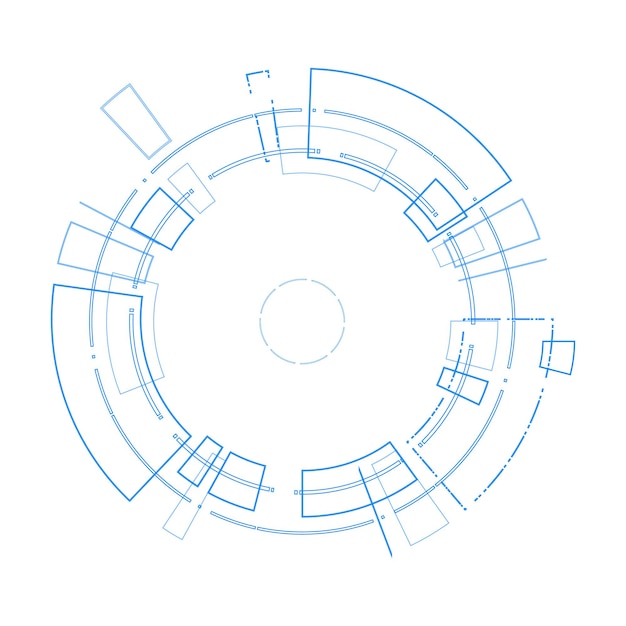 Interfaz de usuario futurista de ciencia ficción Fondo abstracto de tecnología HUD Ilustración vectorial