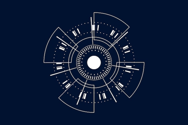 Interfaz de usuario futurista de ciencia ficción Fondo abstracto de tecnología HUD Ilustración vectorial