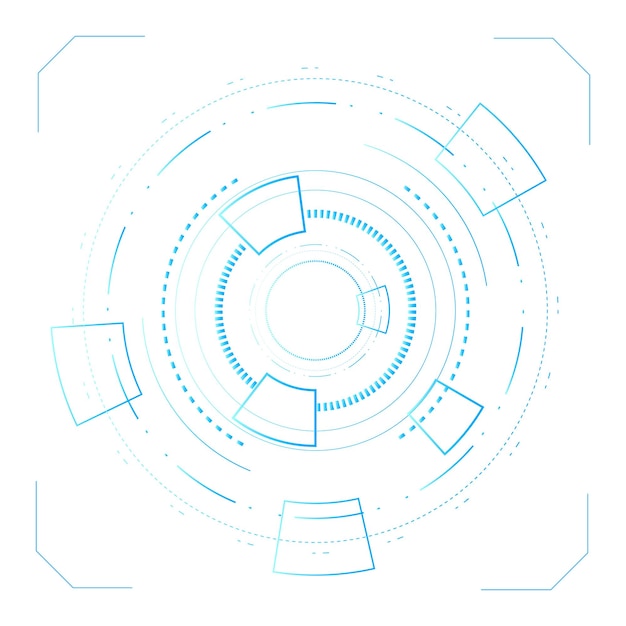 Interfaz de usuario futurista de ciencia ficción Fondo abstracto de tecnología HUD Ilustración vectorial