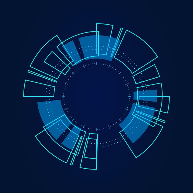 Interfaz de usuario futurista de ciencia ficción, hud, fondo abstracto de tecnología, ilustración vectorial.