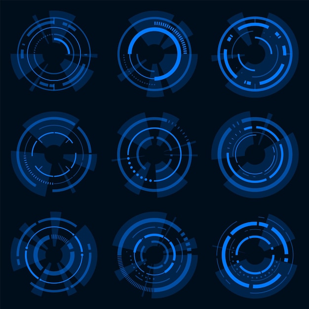 Interfaz de usuario HUD de alta tecnología pantalla scifi futurista con detalles para su pantalla