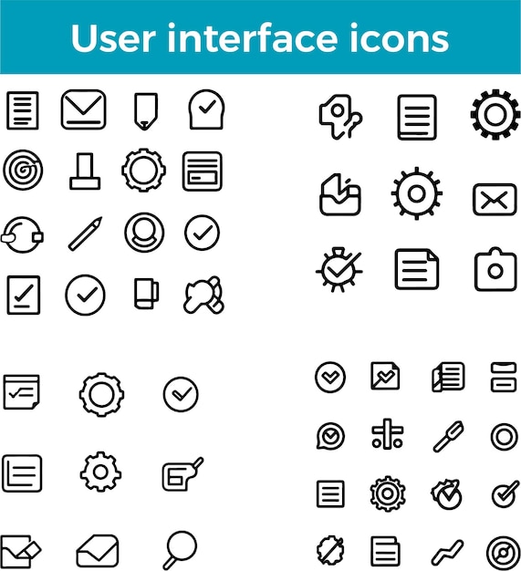 Interfaz de usuario Icon Menú Icon Búsqueda Icon Configuraciones Icon Botón Icon Deslizador Icon Vector
