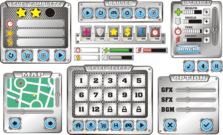 Vector interfaz de usuario del juego de plataforma