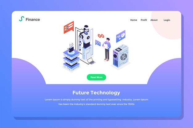 Interfaz de usuario landing page. desarrolladores que hacen tecnología del futuro con estilo de diseño plano de configuración de inteligencia artificial de robot