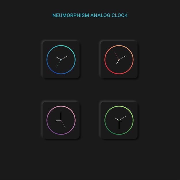 Interfaz de usuario de reloj analógico de neumorfismo