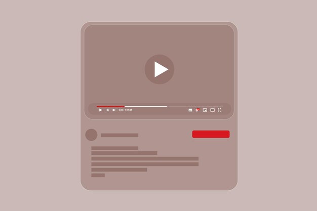 Interfaz de usuario de reproductor de video minimalista con controles de reproducción