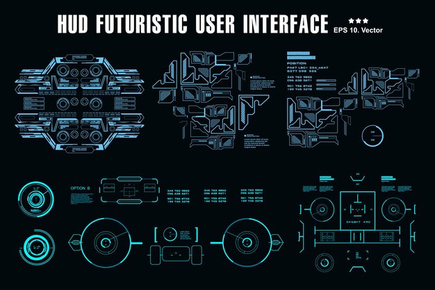 Interfaz de usuario táctil gráfica virtual futurista pantalla de tablero hud pantalla de tecnología de realidad virtual objetivo