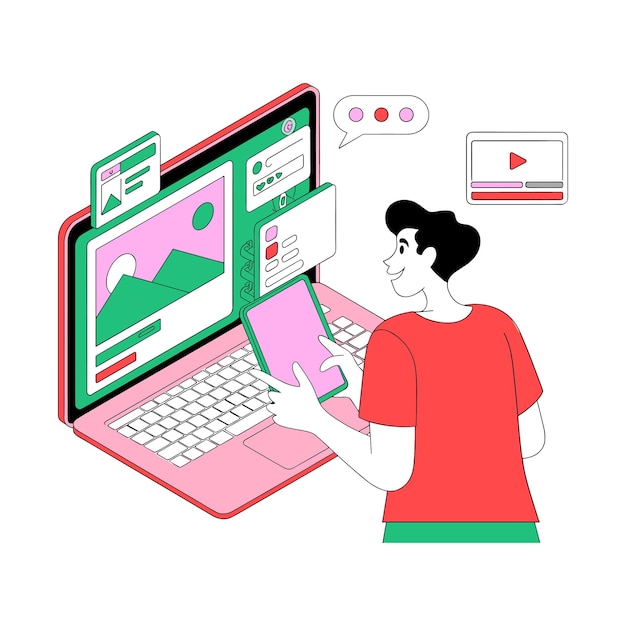 Interfaz de usuario vectorial del creador de contenido CreateFlow