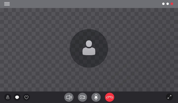 Interfaz de video chat, ventana de videollamada web del usuario. concepto de redes sociales remotas, comunicación remota, contenido de video.