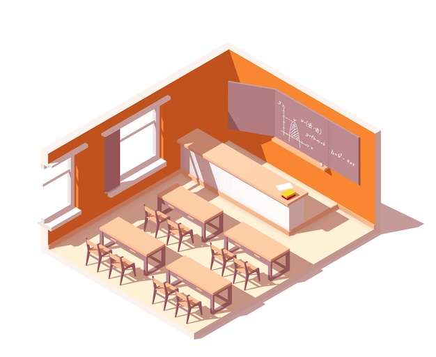 Interior del aula de la escuela.