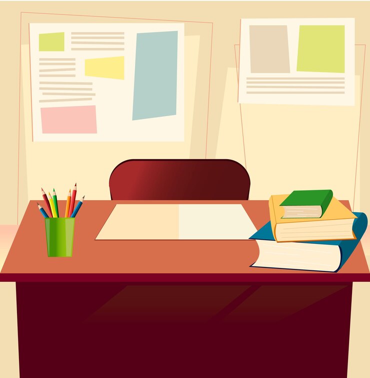 Vector interior del aula de la escuela