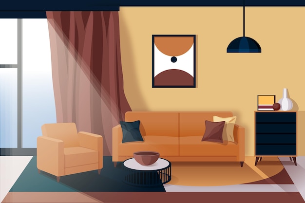 Vector interior de la casa - fondo para videoconferencia