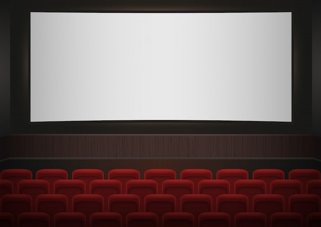 Vector interior de un cine cine.