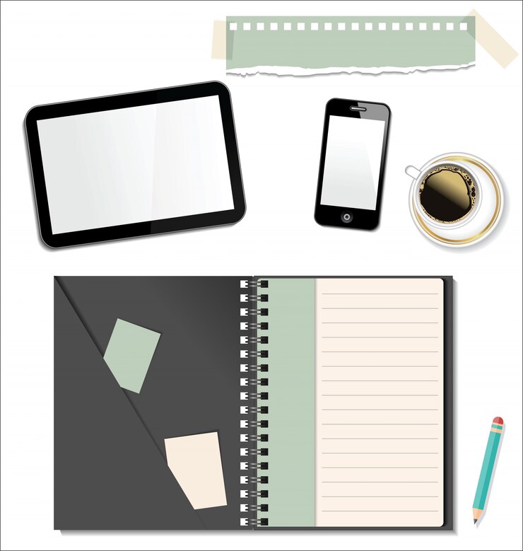 Vector interior del concepto de lugar de trabajo en diseño plano