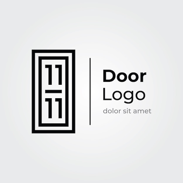 Interior de diseño de vector de logotipo abstracto de puerta abierta simple con formas geométricas o monograma Para la construcción de edificios propiedad de negocios y empresa