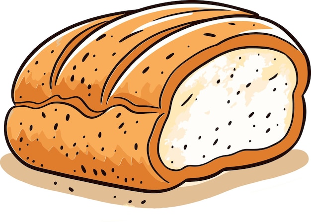 Interior del horno de horneado de pan con ilustración vectorial de panes