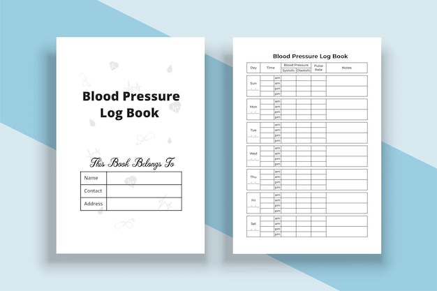 Interior de kdp libro de registro de presión arterial. diario de presión arterial y rastreador de pulso. libro de registro interior kdp. rastreador de presión arterial. interior kdp cuaderno de presión arterial. cuaderno de seguimiento de pulso.