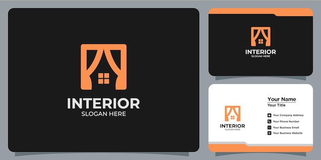 Interior minimalista y elegante del logotipo con la marca de la tarjeta de visita