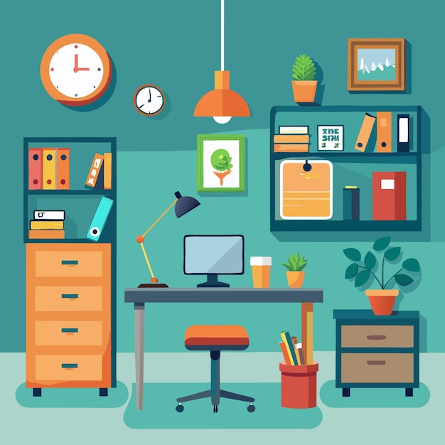 Interior de oficina moderno y minimalista