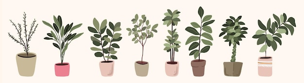 interior plantas en maceta elementos de decoración set sticker pulgar verde para bullet journal