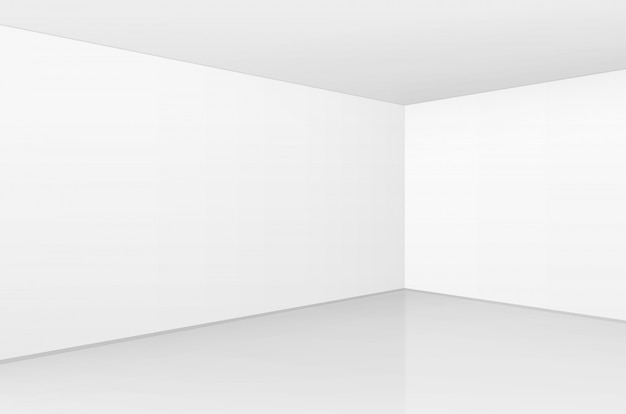 Interior de la sala blanca en estilo minimalista con fondo de pared vacía