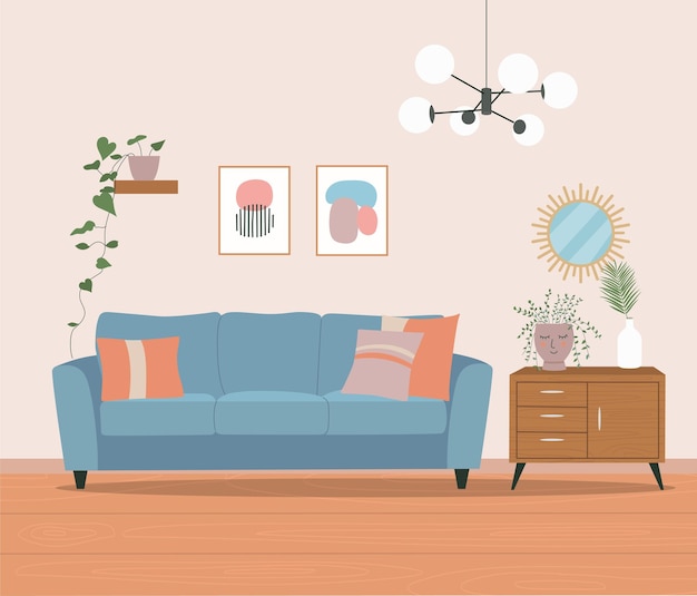 El interior de la sala de estar