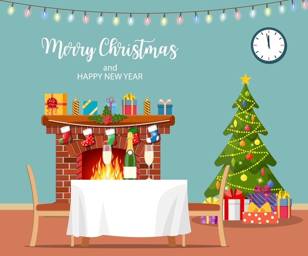 Interior de la sala de Navidad.