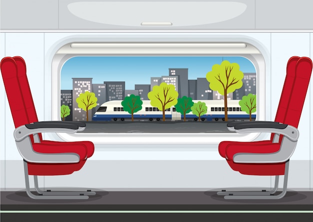 Vector un interior de tren