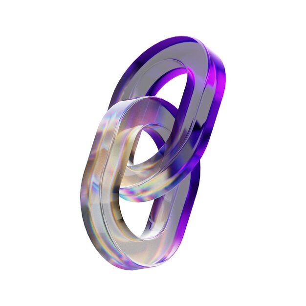 Interlocked 3D Rings with Transparent and Reflective Surface