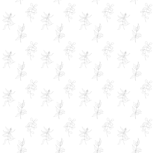 Interminable patrón de flores gráficas sobre un fondo blanco