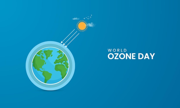 Vector international ozone day international day for the preservation of the ozone layer vector design concept