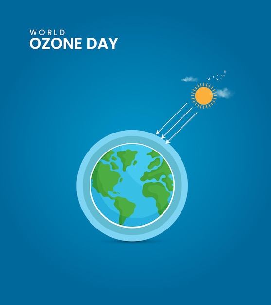 Vector international ozone day international day for the preservation of the ozone layer vector design