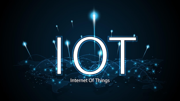 Internet de las Cosas. Concepto de conectividad IOT. Fondo de tecnología de conexión global de red