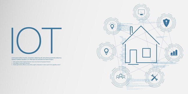 Internet de las cosas Dispositivos IOT y conceptos de conectividad en una nube de red en el centro