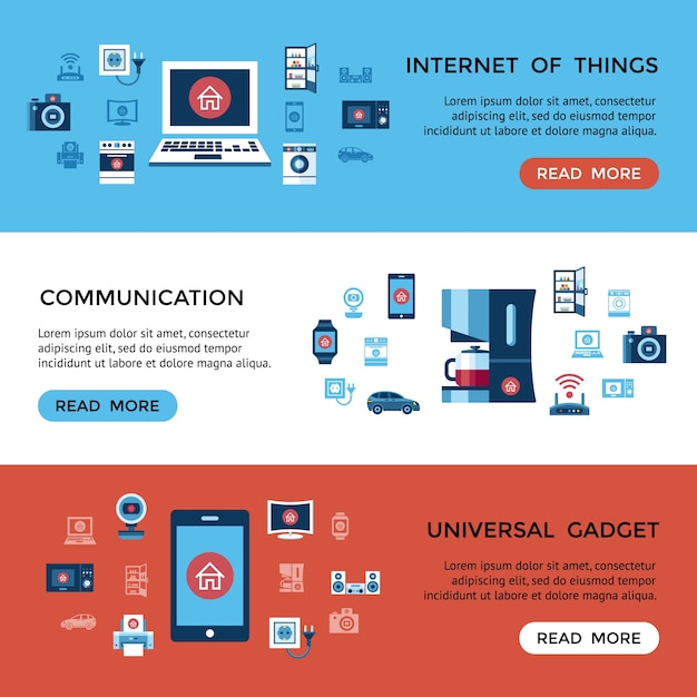 Internet inteligente de colección de iconos de cosas infografía concepto objetos